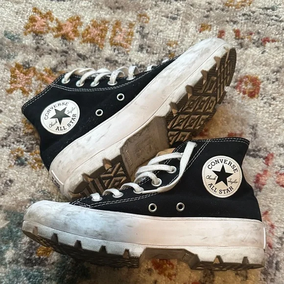 Converse Black High-Top Platform All Star Sneakers - Picture 2 of 5